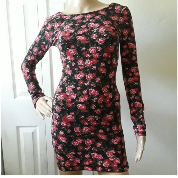 Floral long sleeve mini dress NWOT - Picture 7 of 7